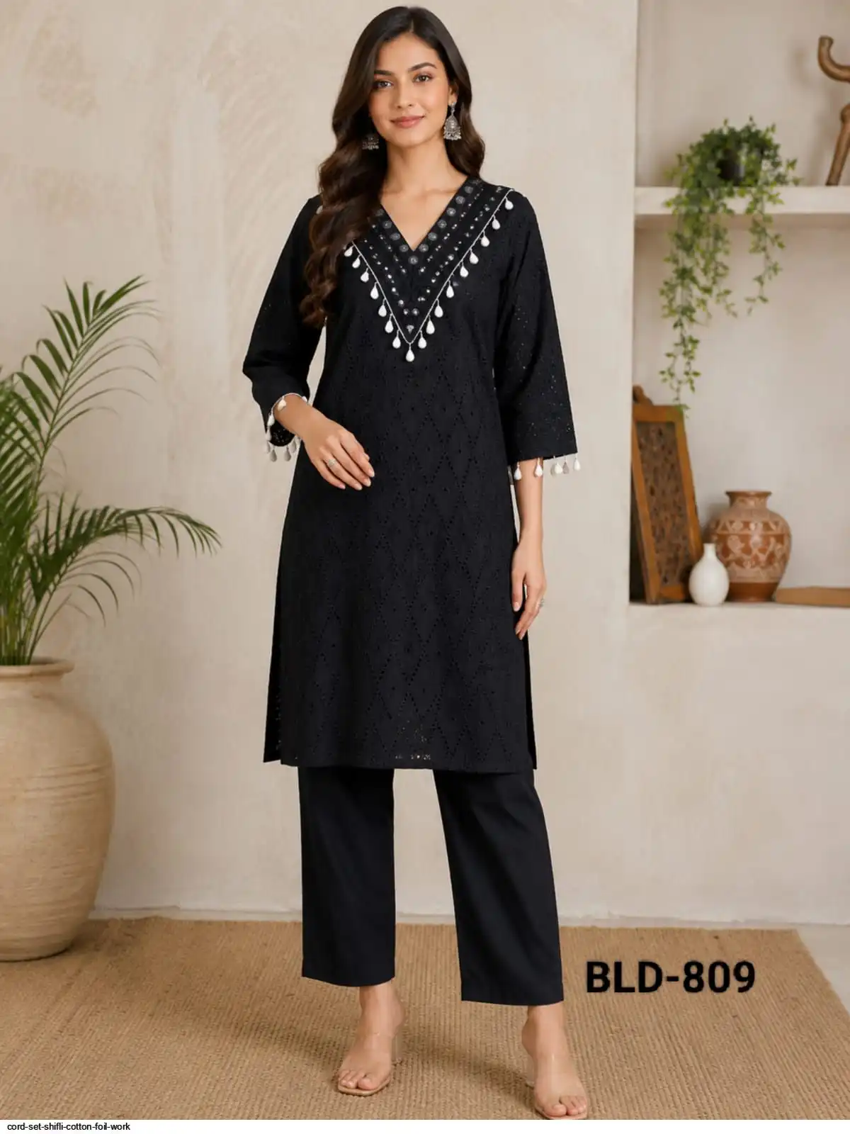 CORD SET SHIFLI COTTON FOIL WORK 809