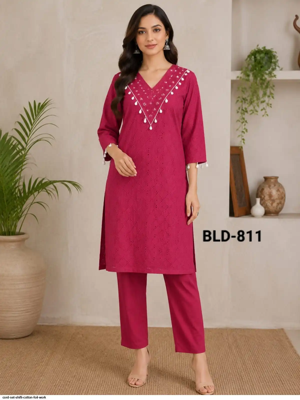 CORD SET SHIFLI COTTON FOIL WORK 811