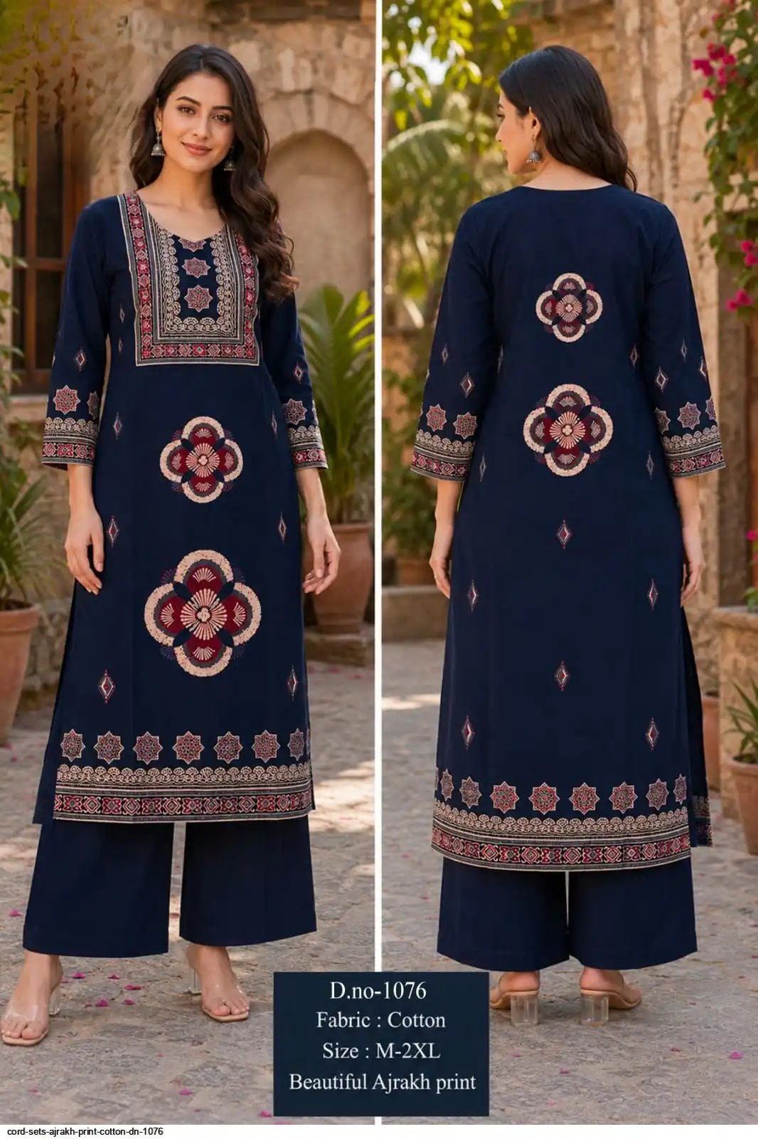 CORD SETS AJRAKH PRINT COTTON DN 1076 A