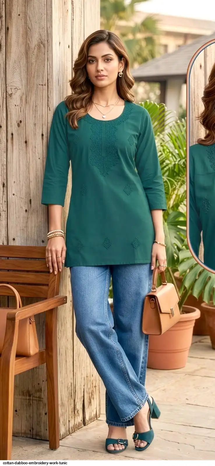 COTTAN DABBOO EMBROIDERY WORK TUNIC F