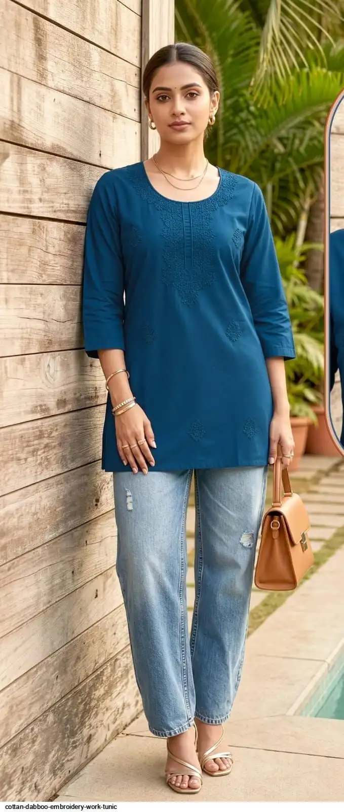 COTTAN DABBOO EMBROIDERY WORK TUNIC H