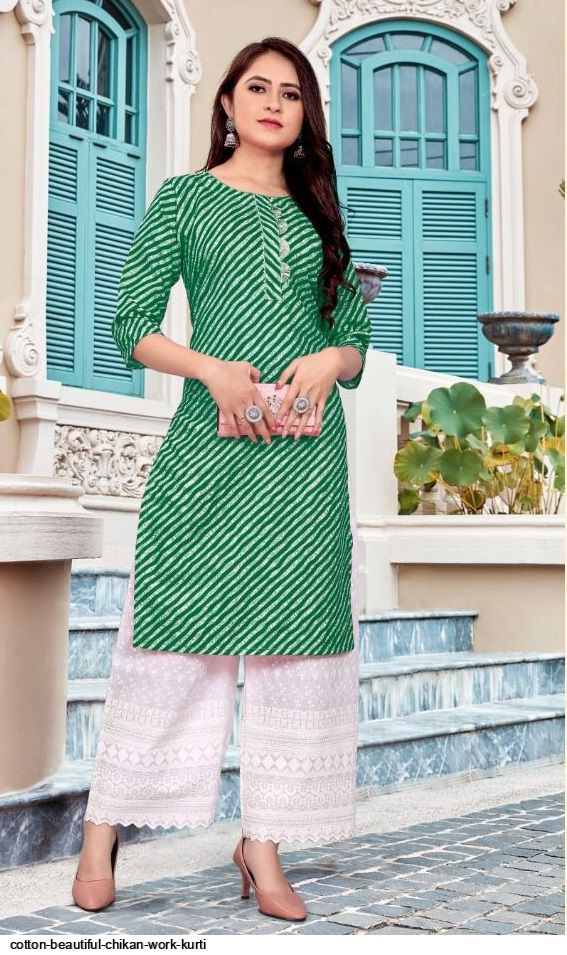 Cotton BEAUTIFUL Chikan WORK KURTI