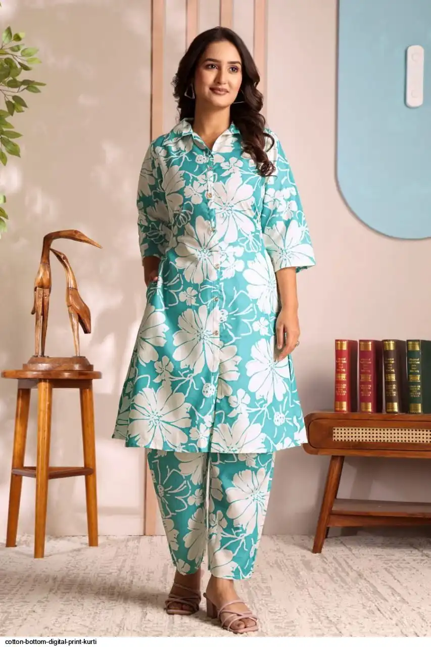 COTTON BOTTOM DIGITAL PRINT KURTI B