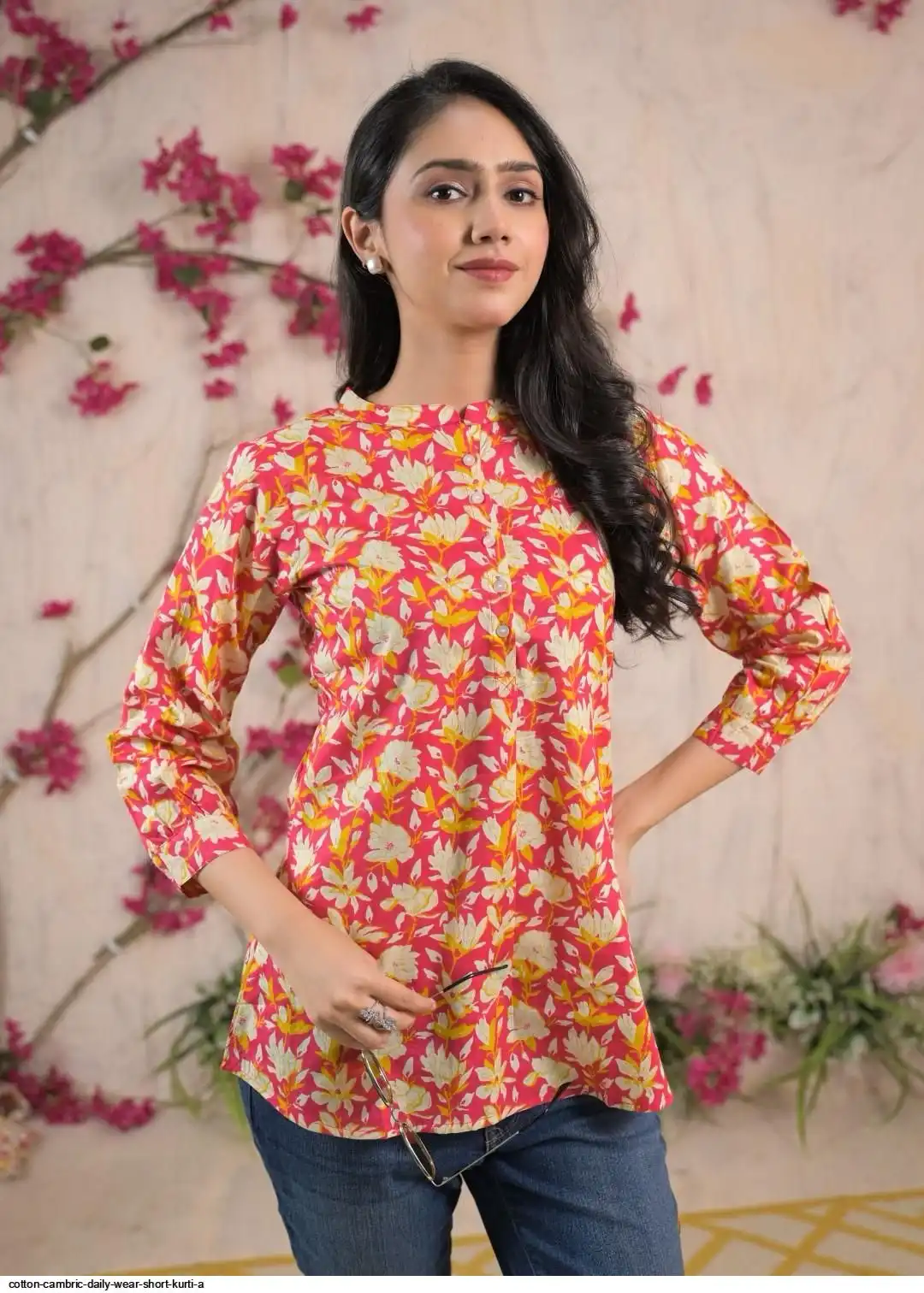 COTTON CAMBRIC DAILY WEAR SHORT KURTI A