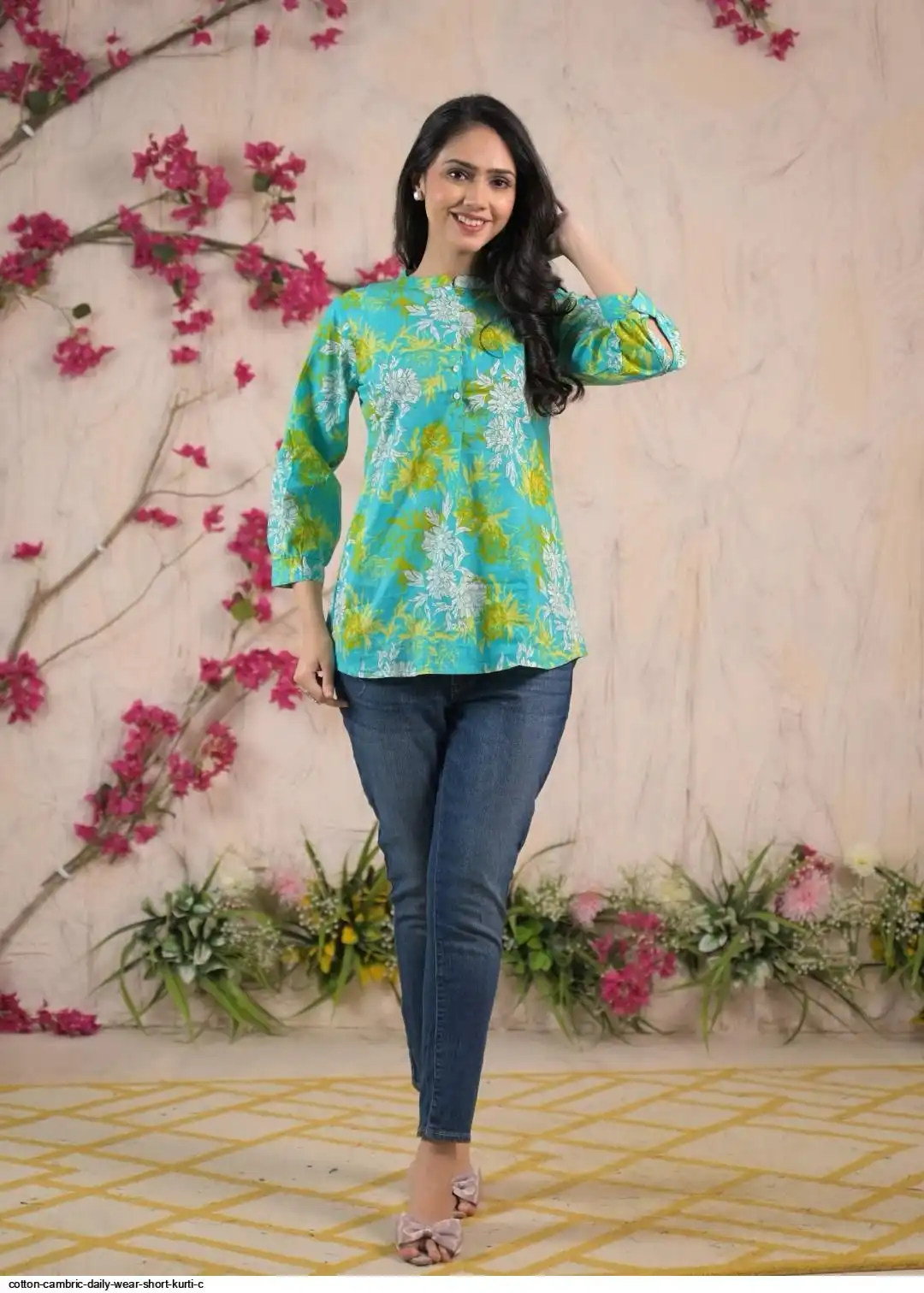 COTTON CAMBRIC DAILY WEAR SHORT KURTI C