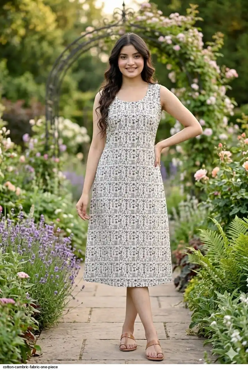 COTTON CAMBRIC FABRIC ONE PIECE 38