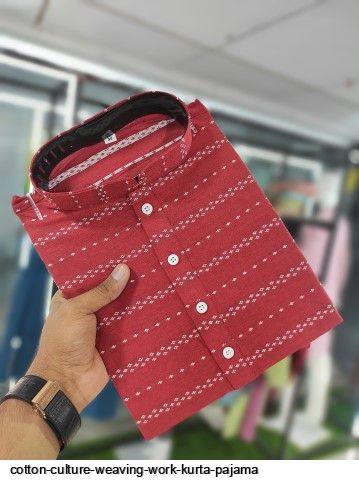 COTTON CULTURE WEAVING WORK KURTA PAJAMA B