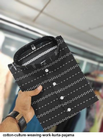 COTTON CULTURE WEAVING WORK KURTA PAJAMA D