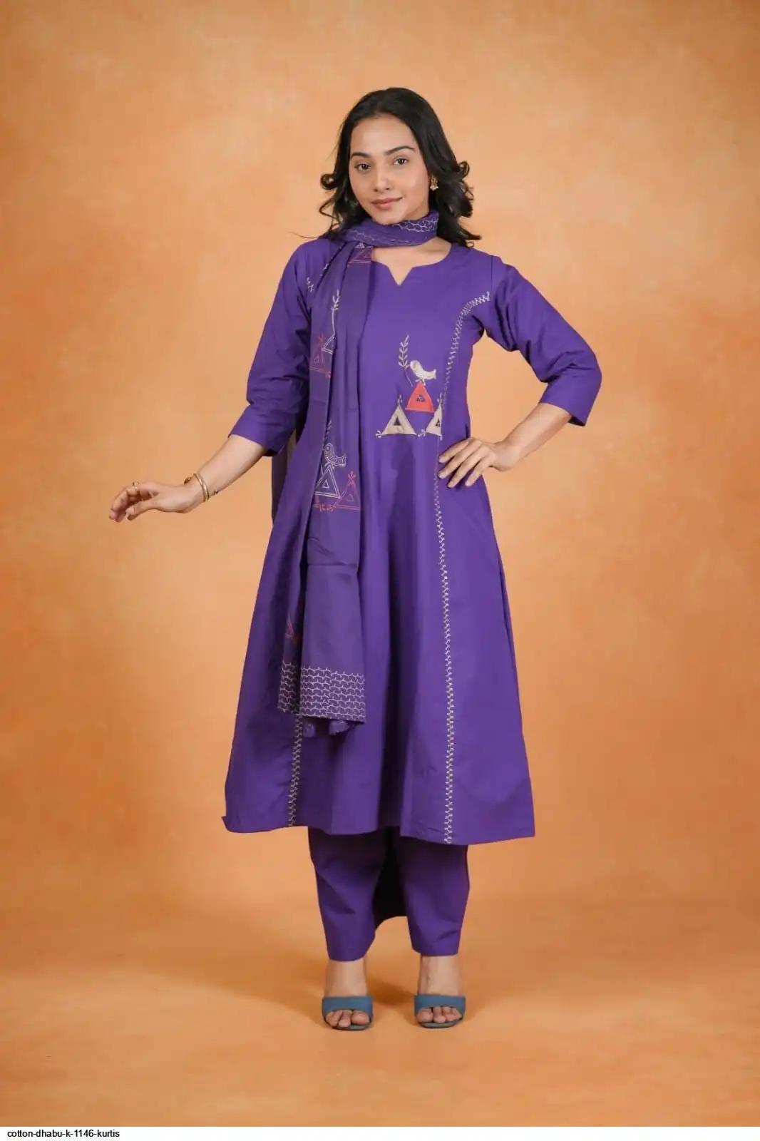 COTTON DHABU K 1146 KURTIS A