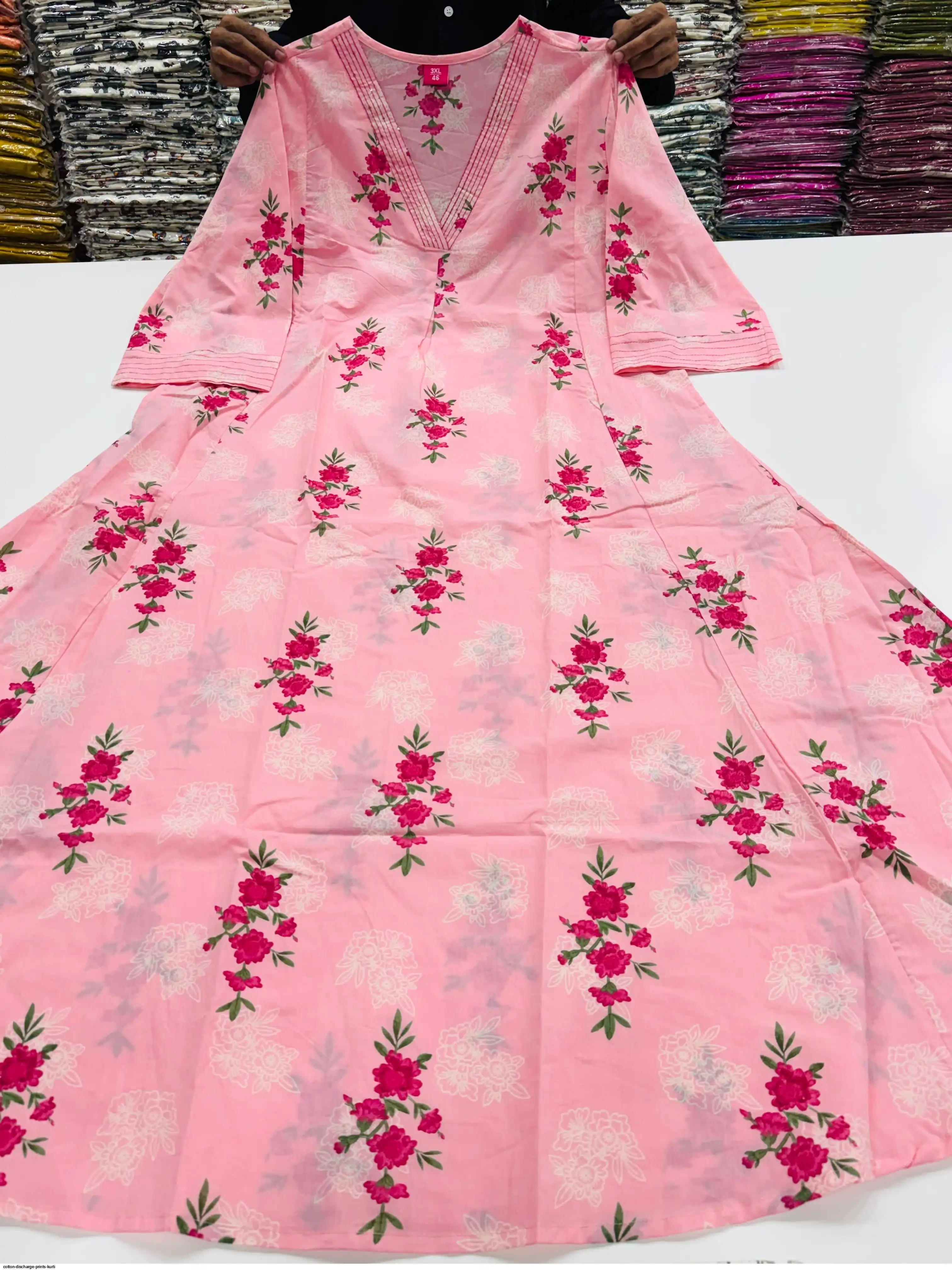 COTTON DISCHARGE PRINTS KURTI B