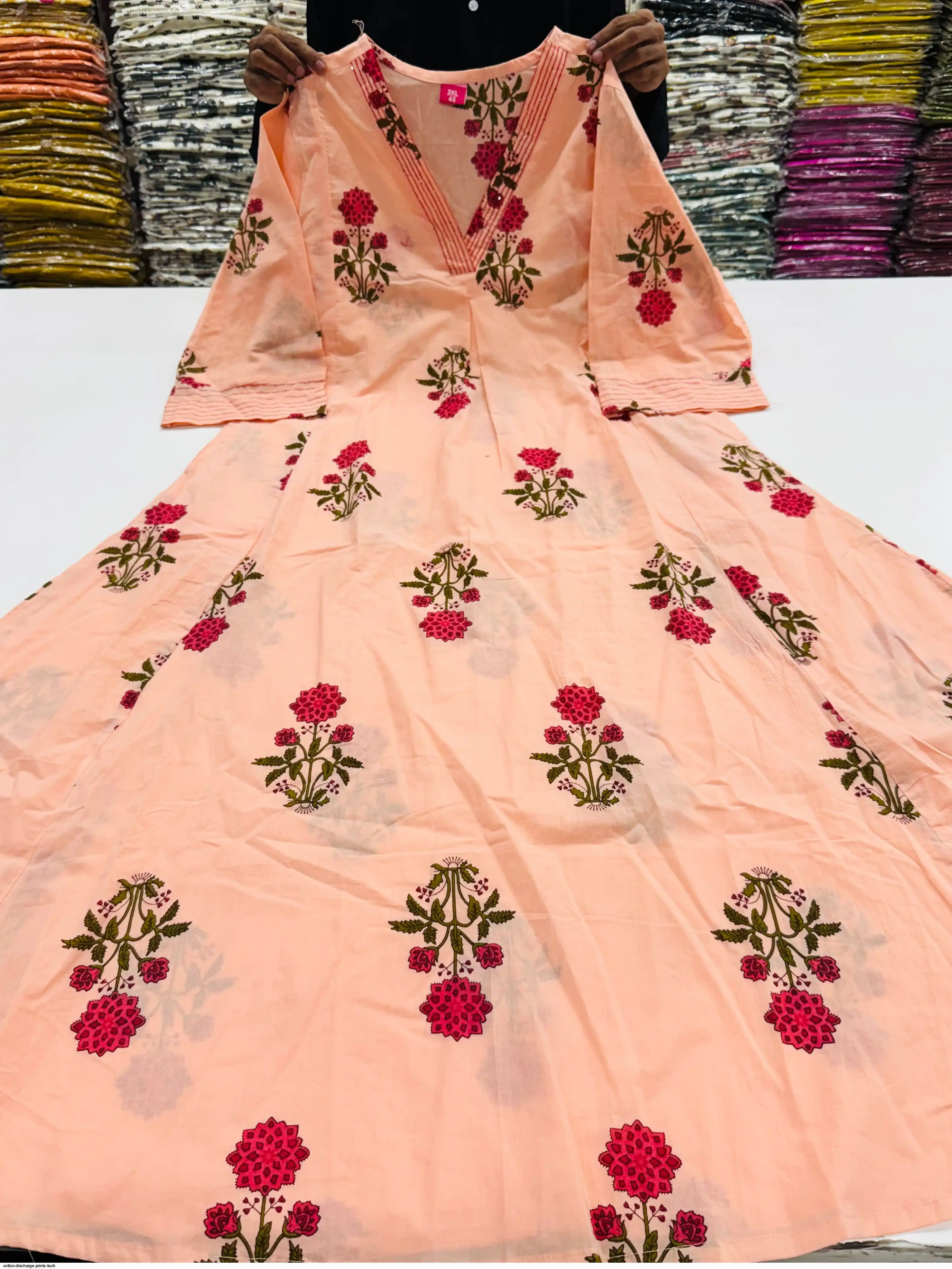 COTTON DISCHARGE PRINTS KURTI D