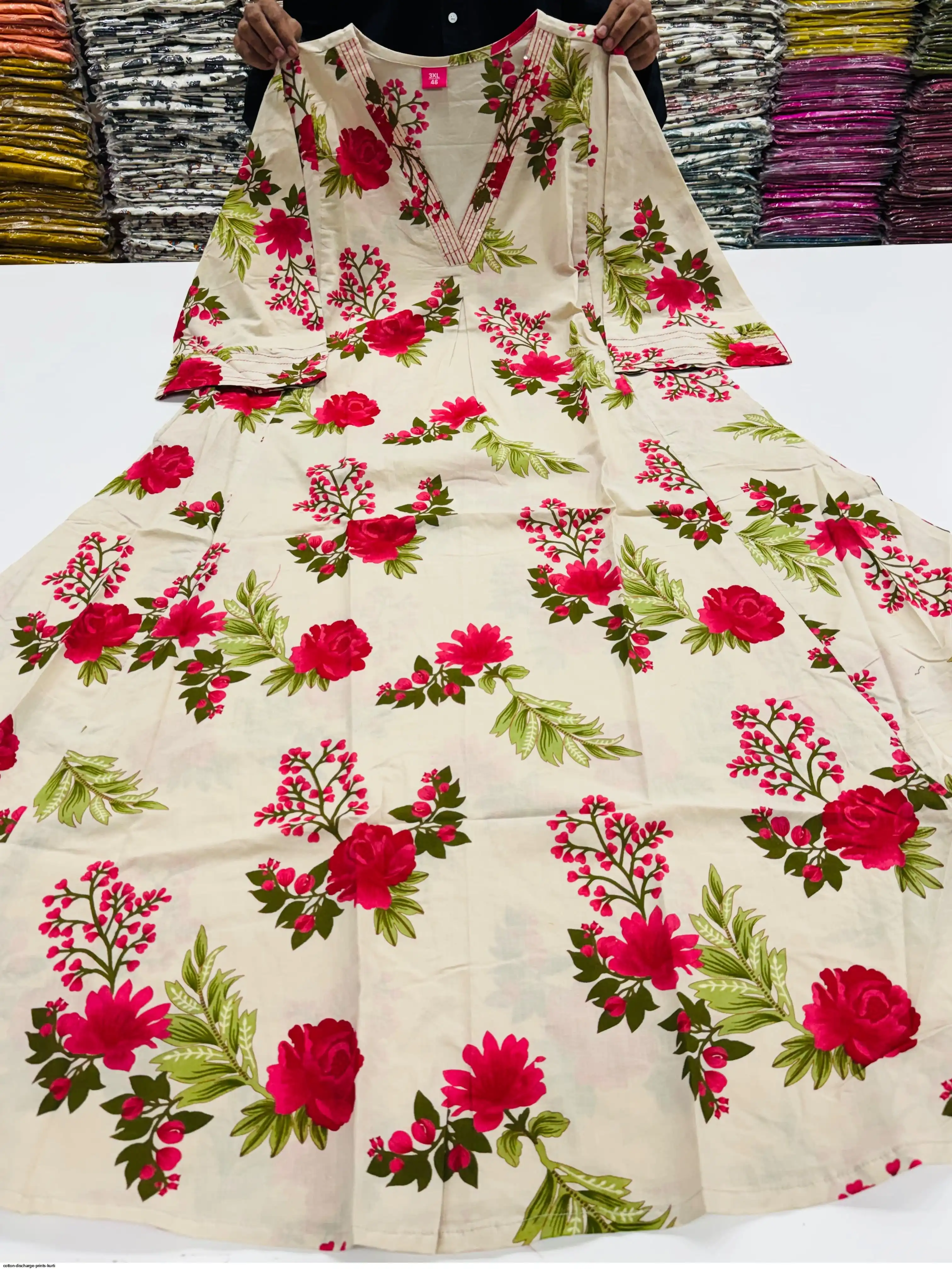 COTTON DISCHARGE PRINTS KURTI C