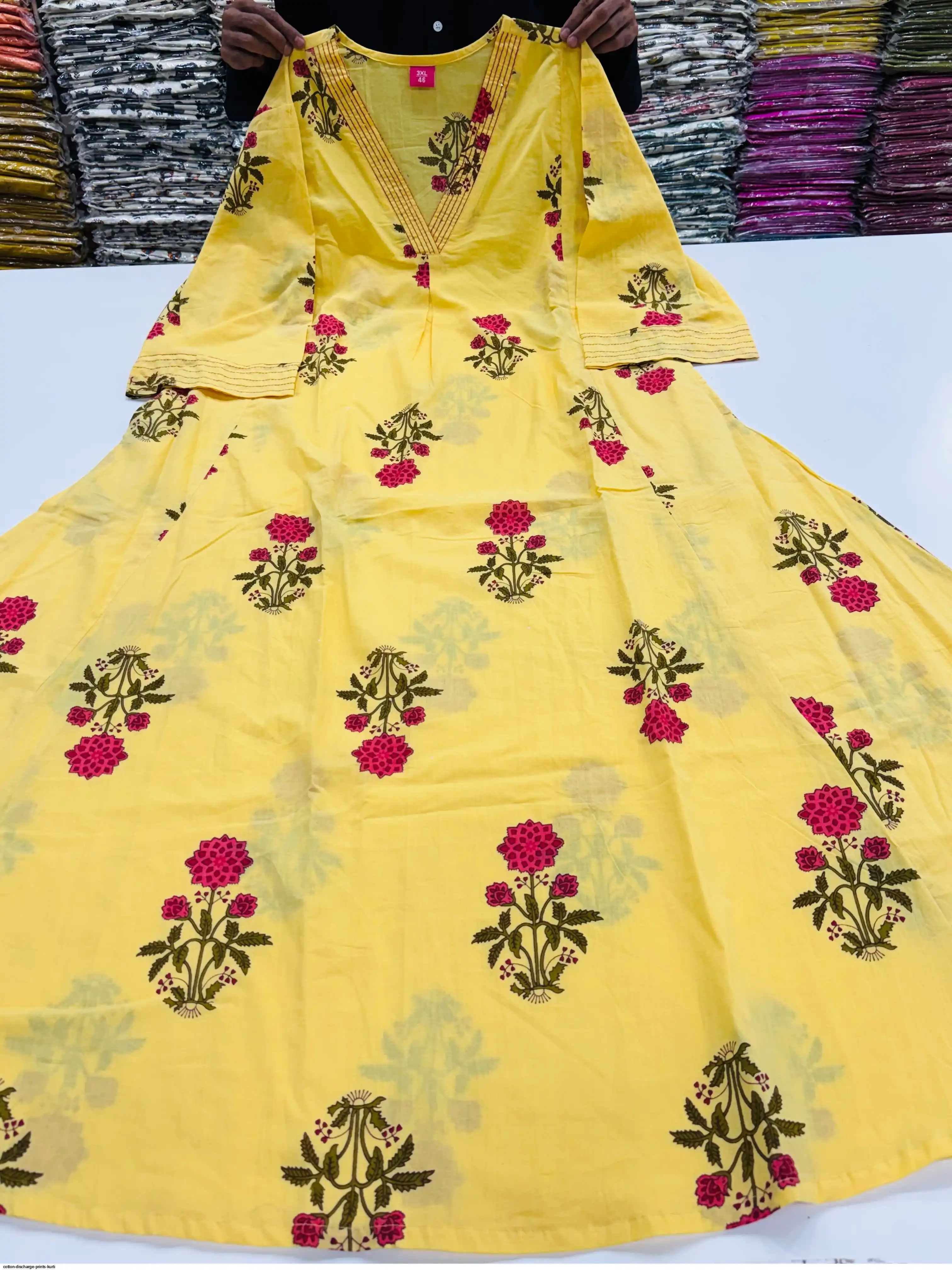 COTTON DISCHARGE PRINTS KURTI E