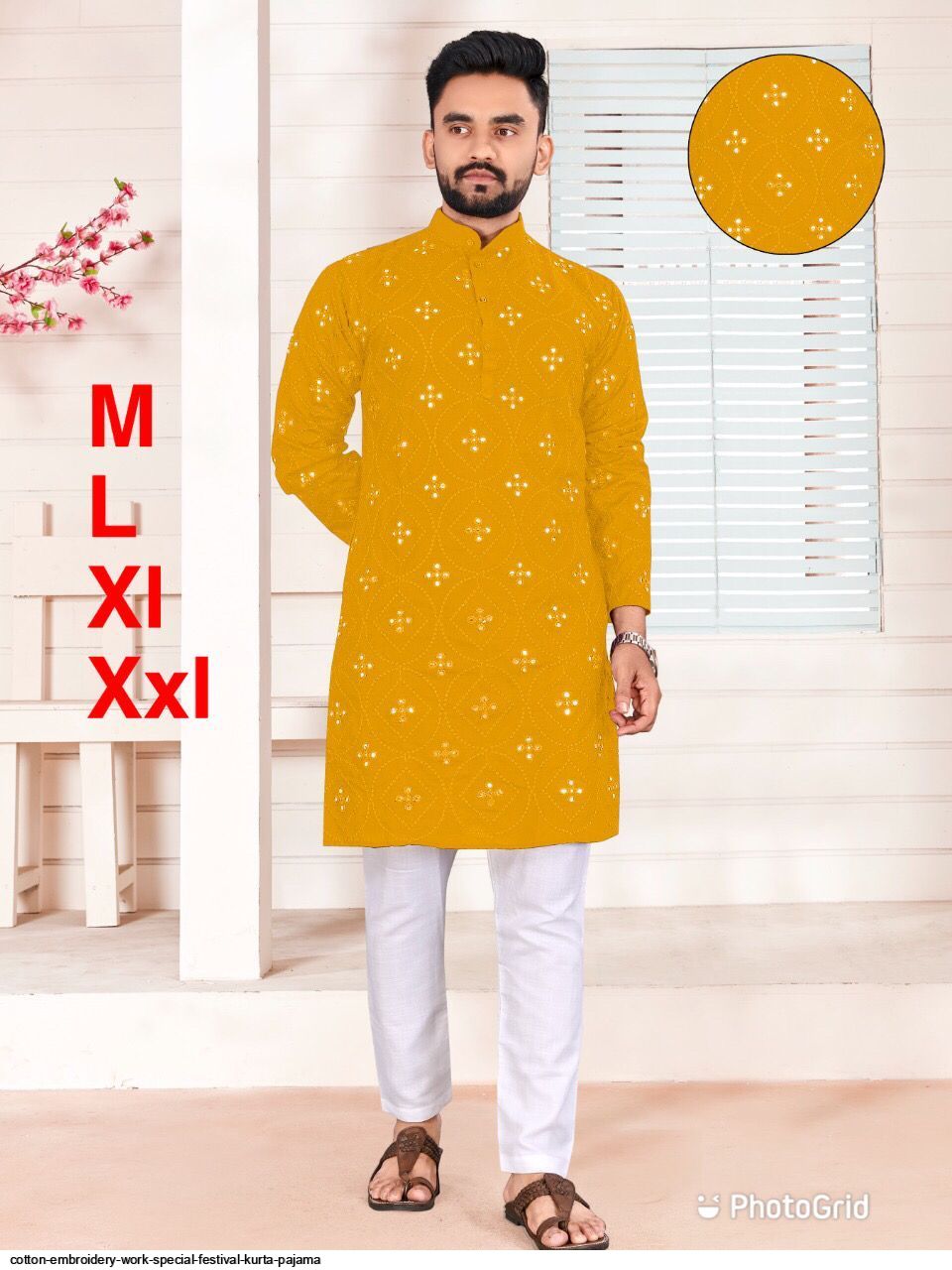 COTTON embroidery WORK Special Festival Kurta pajama