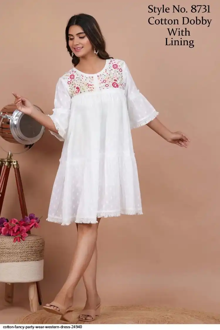 COTTON FANCY PARTY WEAR WESTERN DRESS 24940