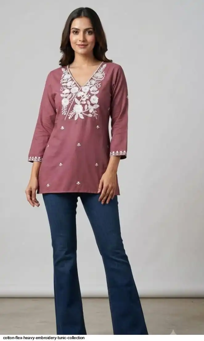 COTTON FLEX HEAVY EMBROIDERY TUNIC COLLECTION D