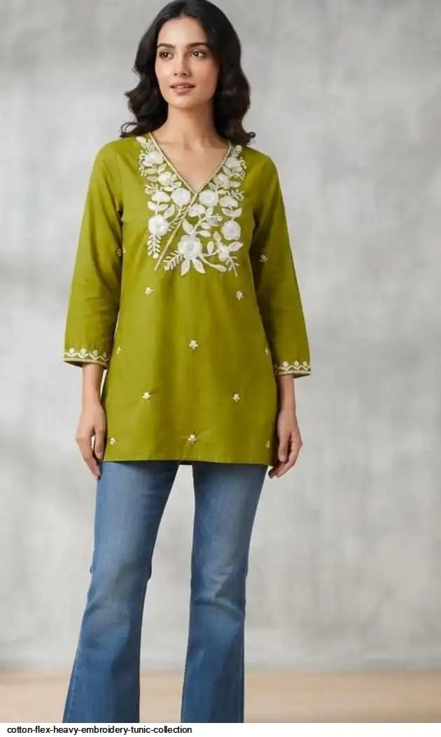 COTTON FLEX HEAVY EMBROIDERY TUNIC COLLECTION B