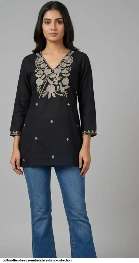 COTTON FLEX HEAVY EMBROIDERY TUNIC COLLECTION F
