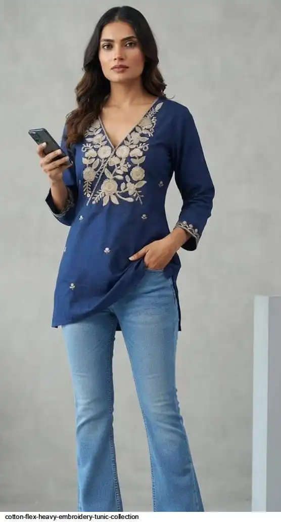 COTTON FLEX HEAVY EMBROIDERY TUNIC COLLECTION E