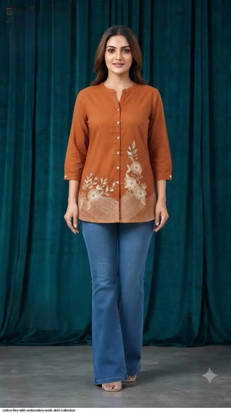 COTTON FLEX WITH EMBROIDERY WORK SHIRT COLLECTION E