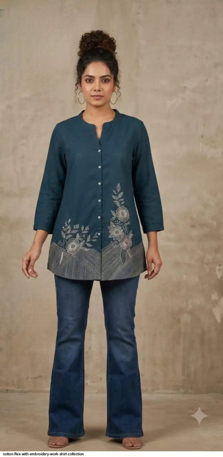 COTTON FLEX WITH EMBROIDERY WORK SHIRT COLLECTION D