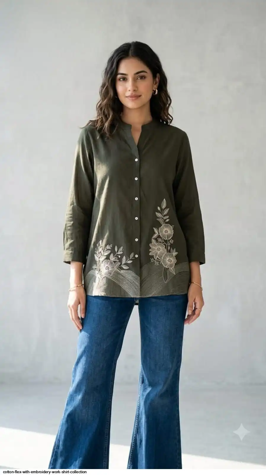 COTTON FLEX WITH EMBROIDERY WORK SHIRT COLLECTION F