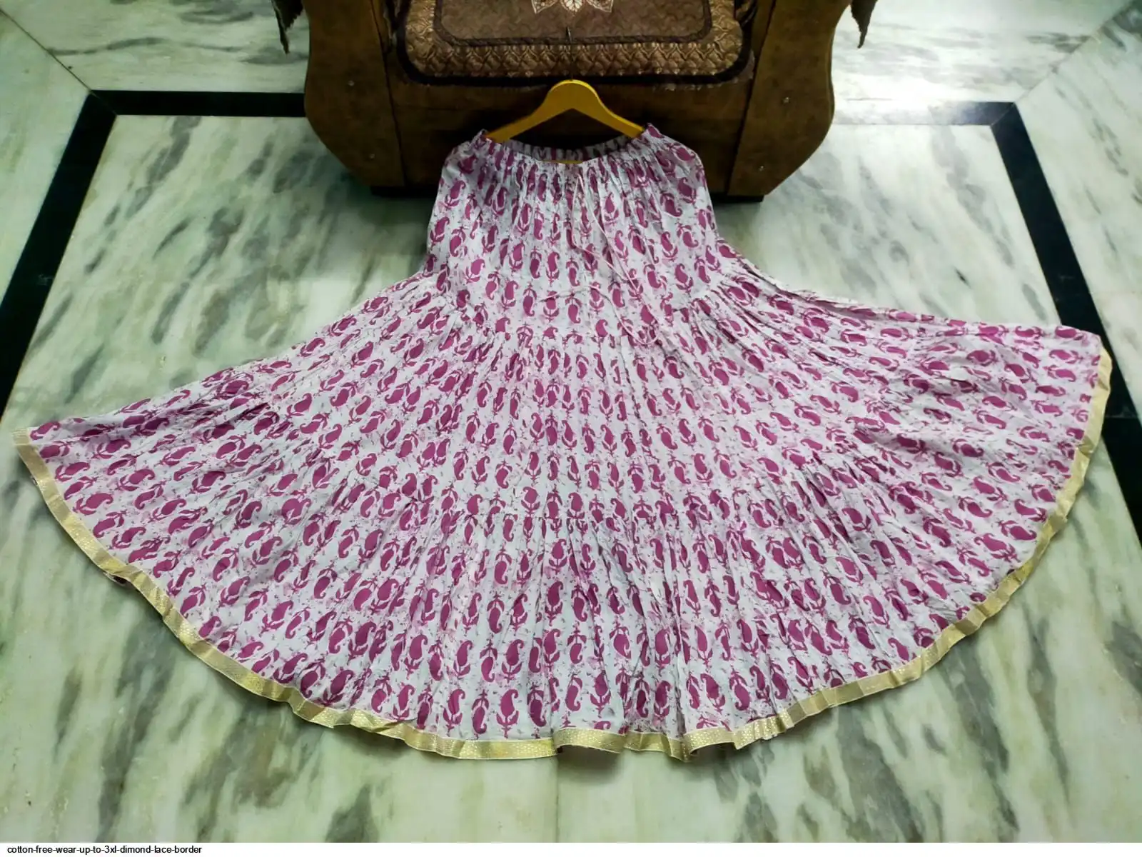 COTTON FREE WEAR UP TO 3XL DIMOND LACE BORDER O