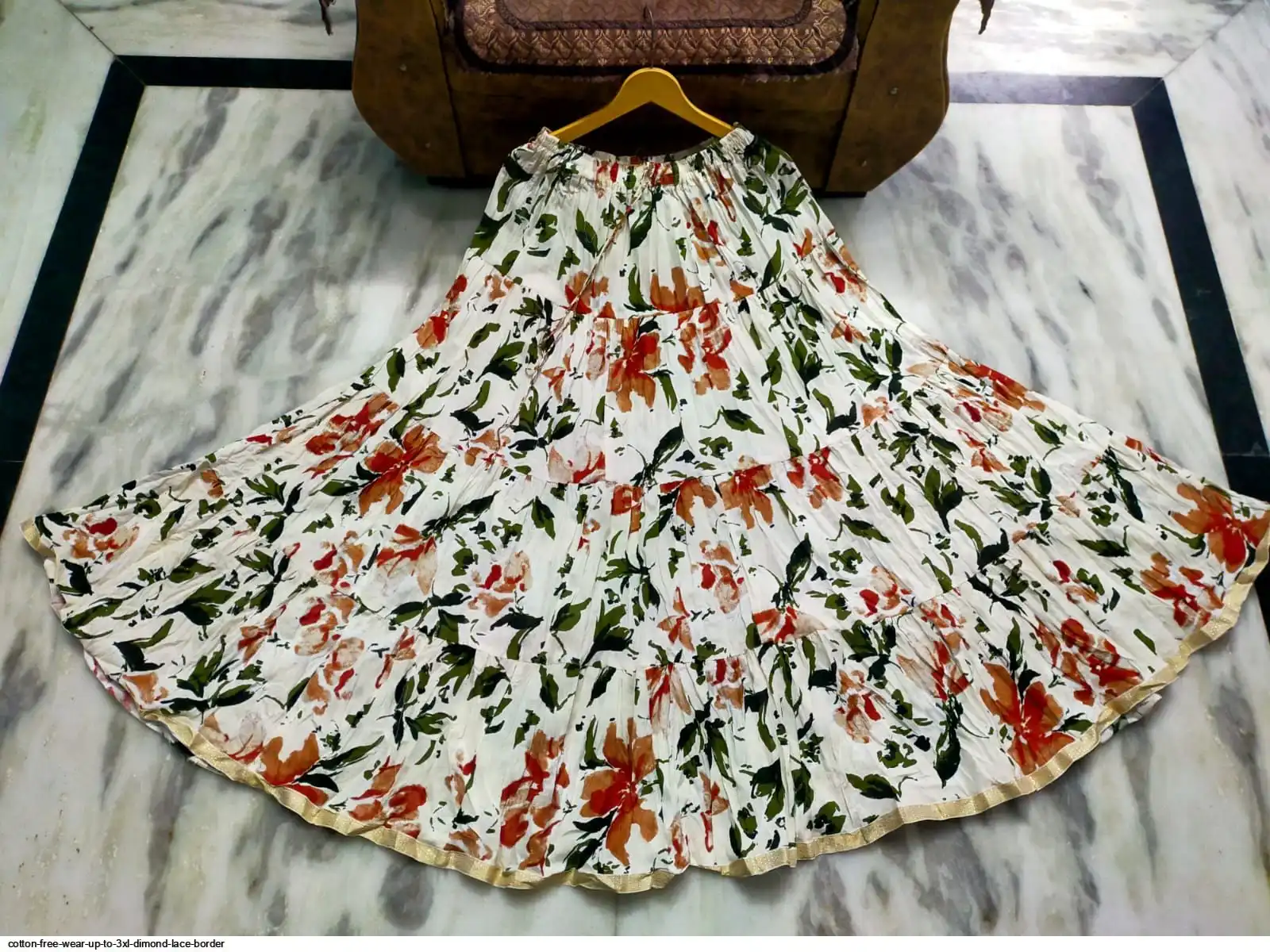 COTTON FREE WEAR UP TO 3XL DIMOND LACE BORDER V