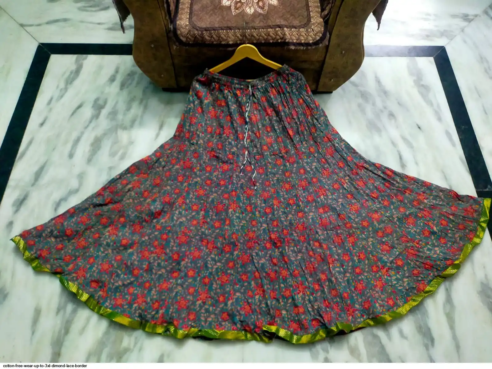 COTTON FREE WEAR UP TO 3XL DIMOND LACE BORDER W