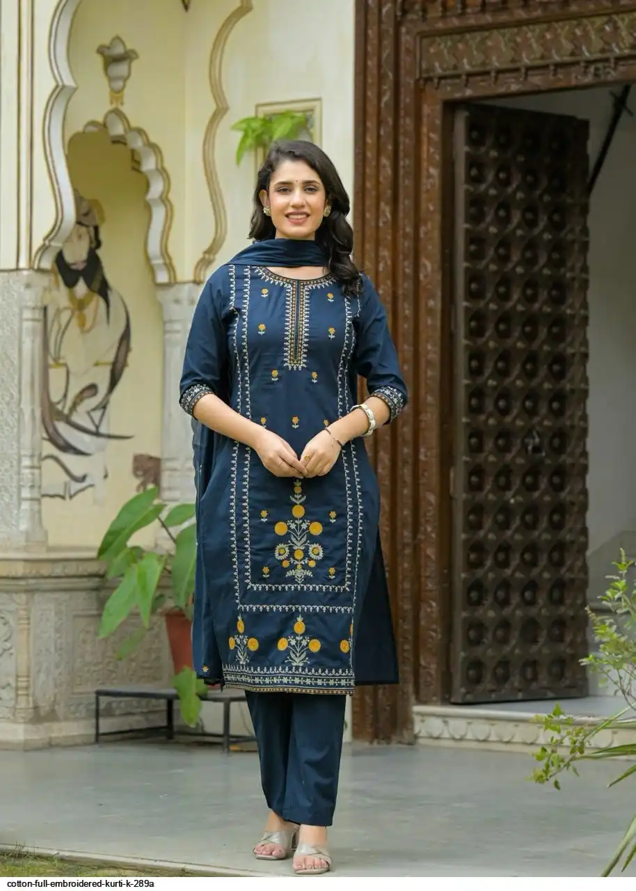 COTTON FULL EMBROIDERED KURTI K 289A