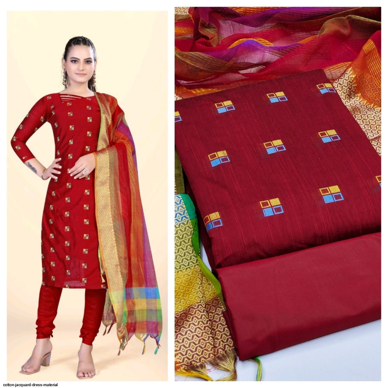 Cotton Jacquard DRESS MATERIAL