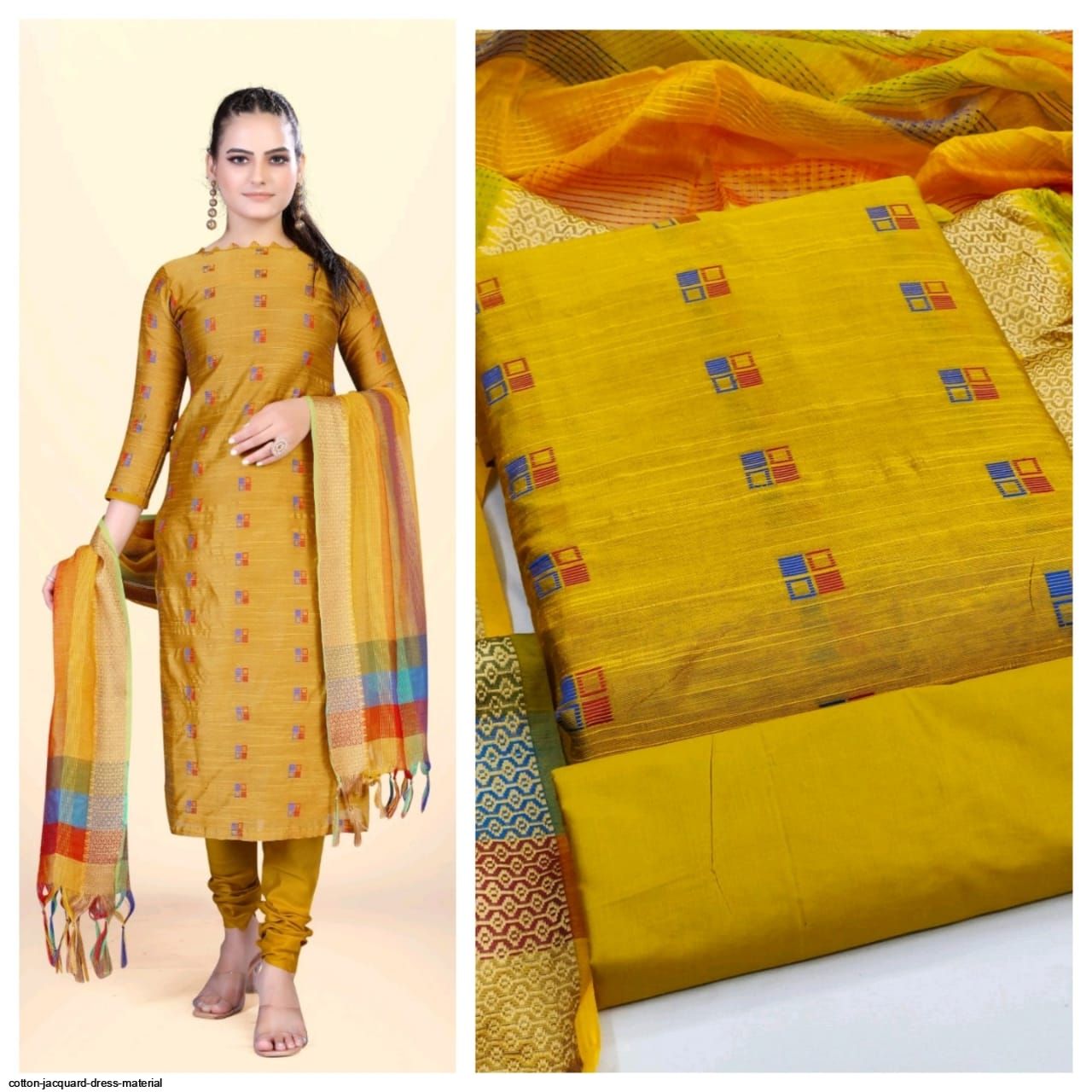 Cotton Jacquard DRESS MATERIAL