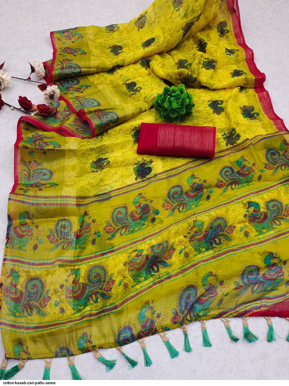 cotton kasab zari pattu saree 334