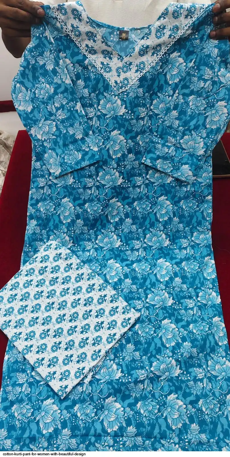 COTTON KURTI PANT FOR WOMEN WITH BEAUTIFUL DESIGN 1