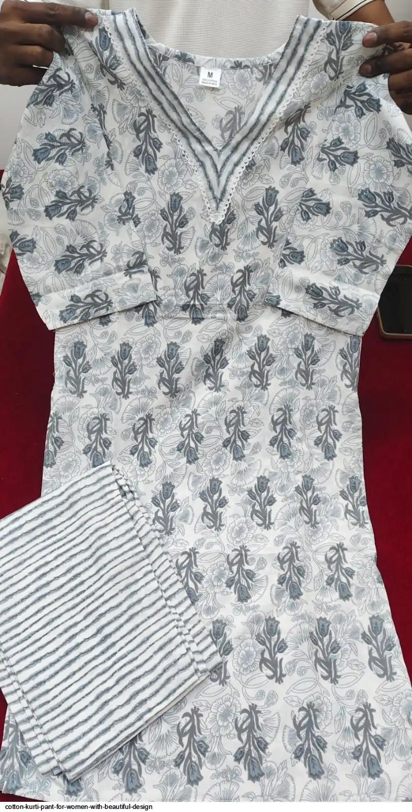 COTTON KURTI PANT FOR WOMEN WITH BEAUTIFUL DESIGN 12
