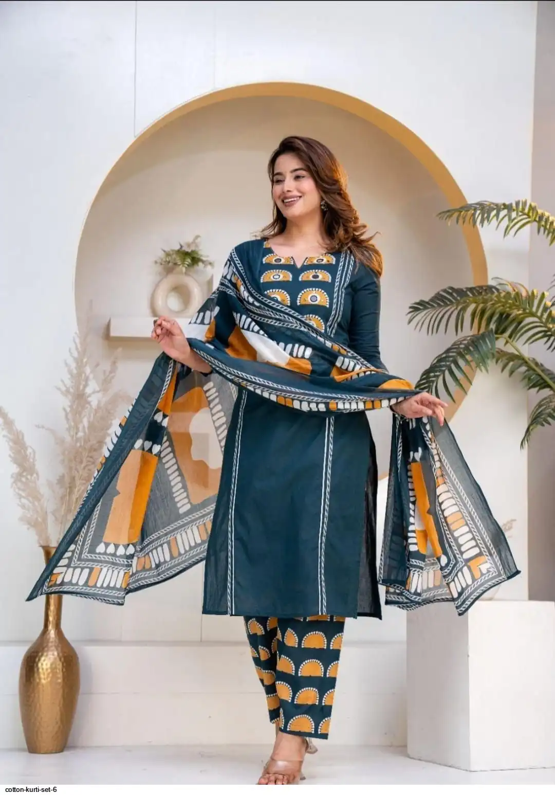 COTTON KURTI SET 6 E