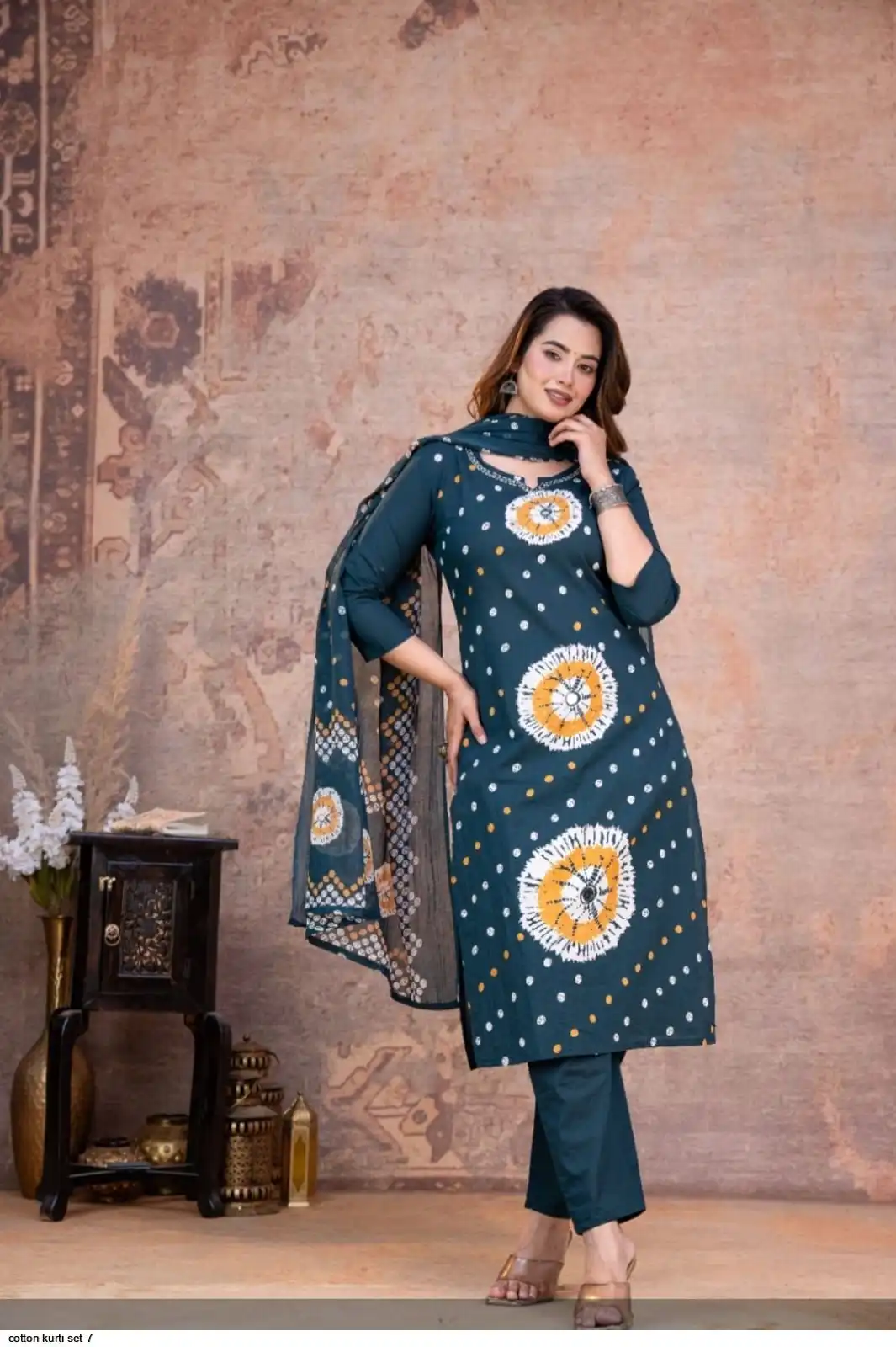 COTTON KURTI SET 7 B