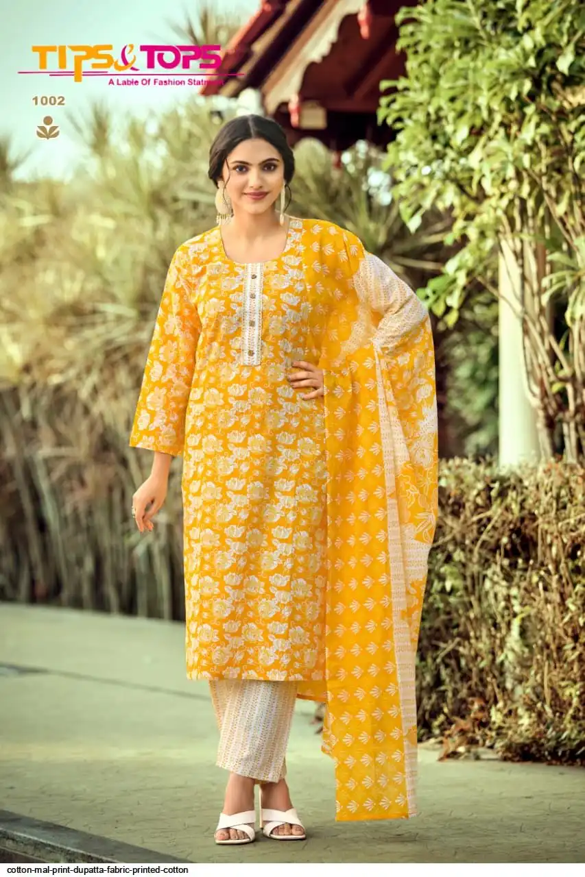 TIPS AND TOPS COTTON MAL PRINT DUPATTA FABRIC PRINTED COTTON 6
