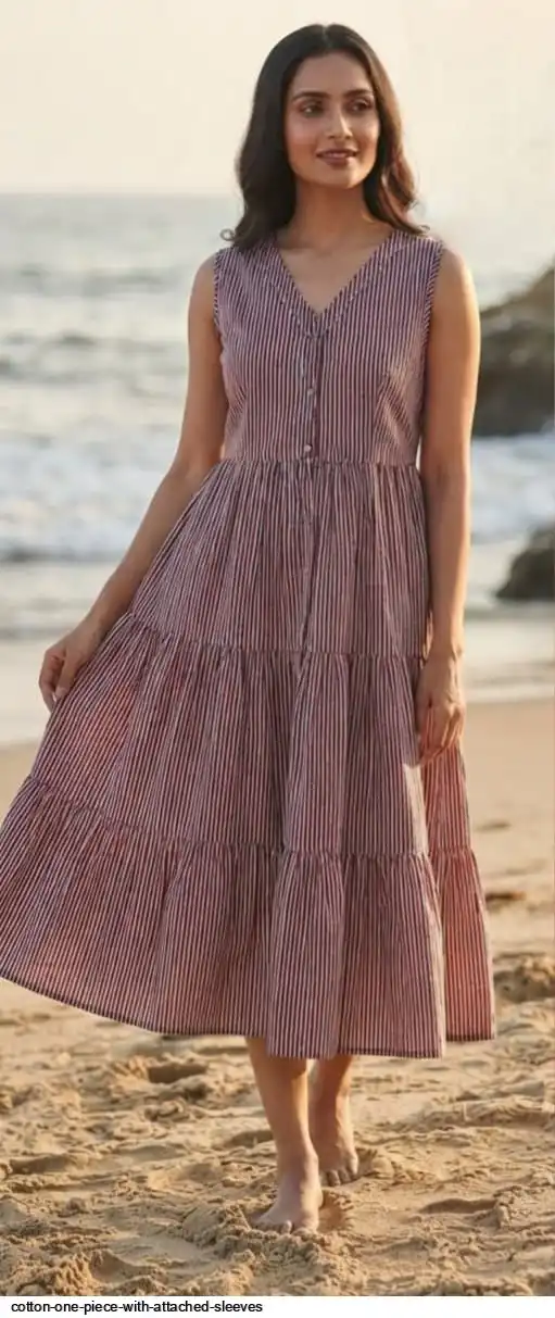 COTTON ONE PIECE WITH ATTACHED SLEEVES A