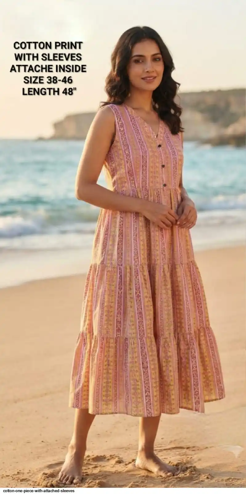 COTTON ONE PIECE WITH ATTACHED SLEEVES E