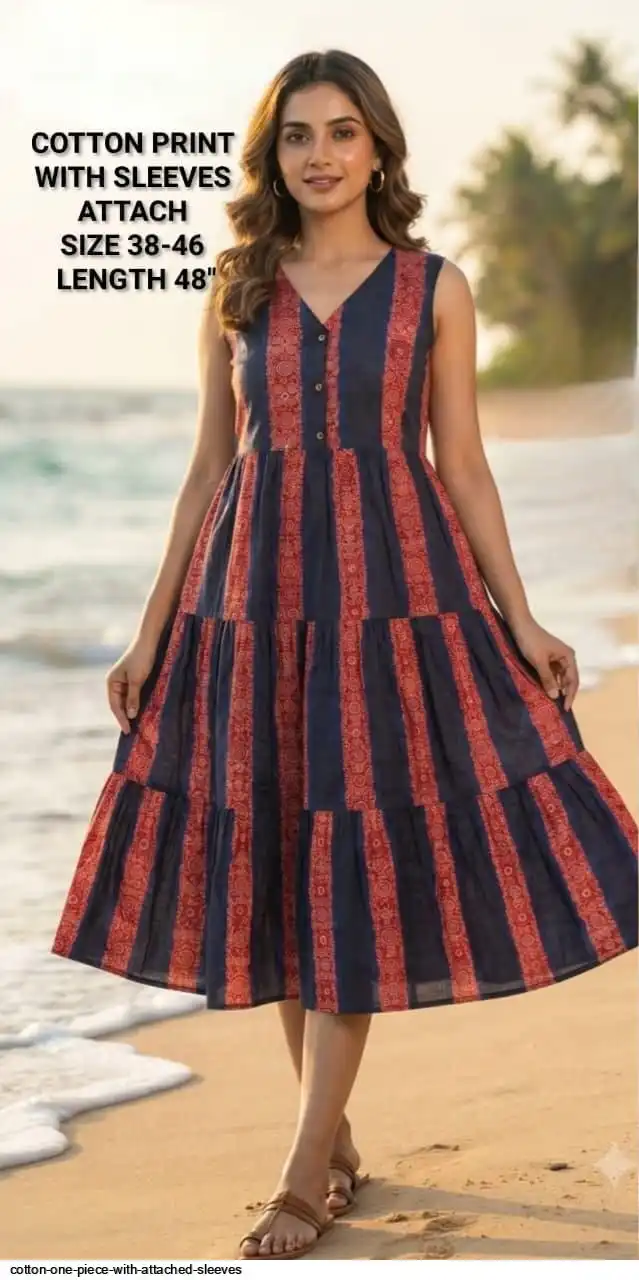 COTTON ONE PIECE WITH ATTACHED SLEEVES D