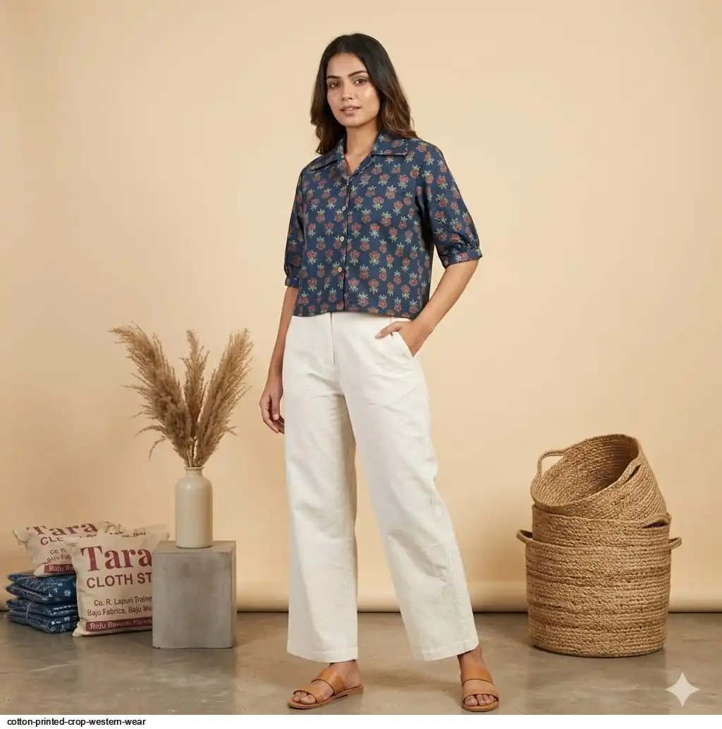 COTTON PRINTED CROP WESTERN WEAR 2