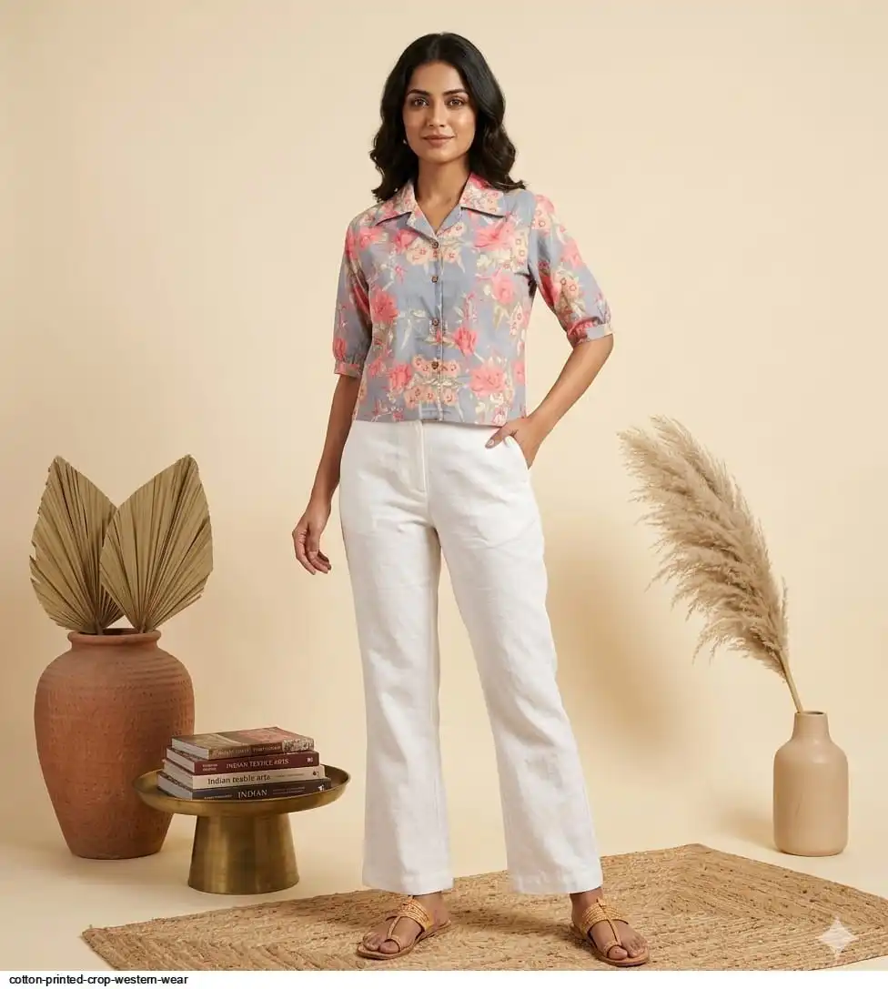 COTTON PRINTED CROP WESTERN WEAR 6