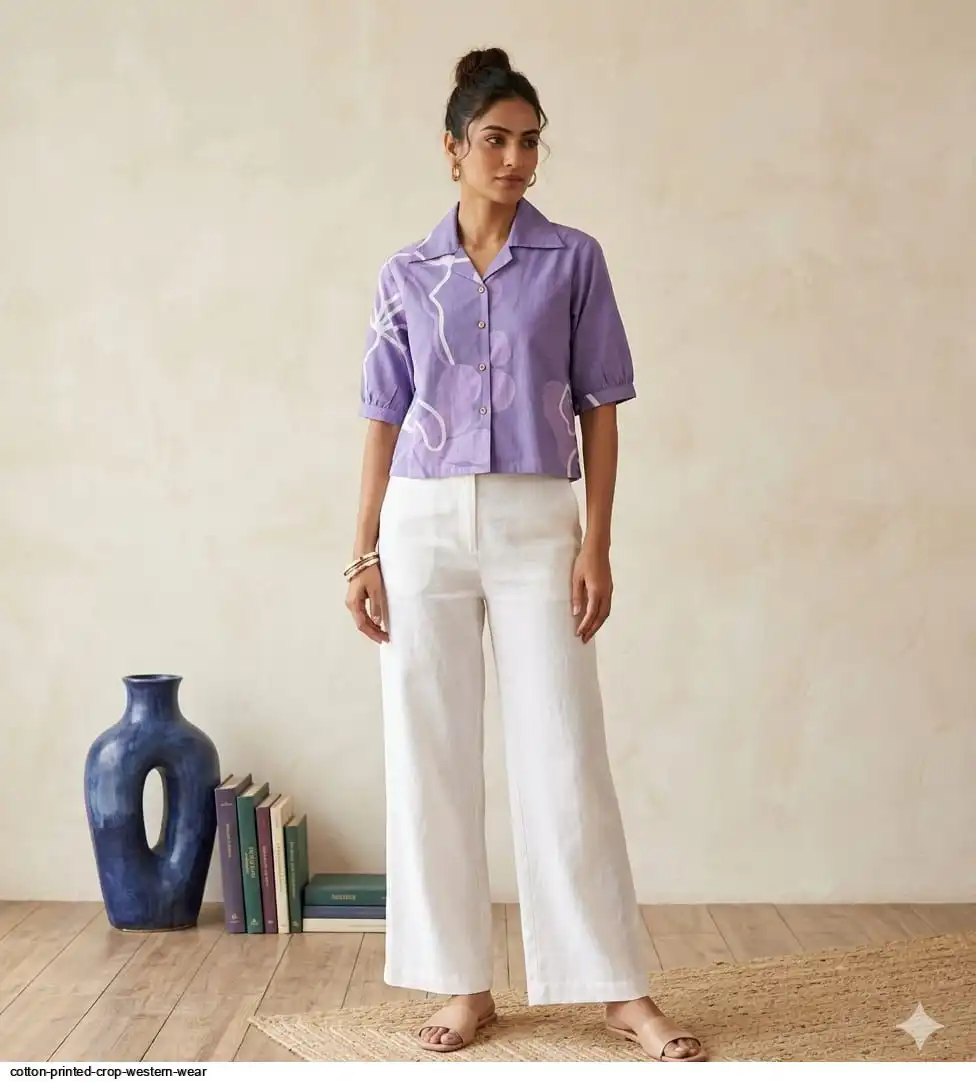 COTTON PRINTED CROP WESTERN WEAR 7