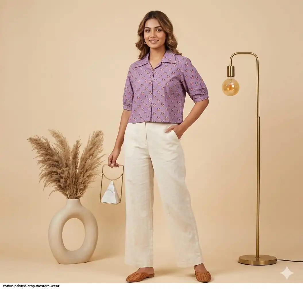 COTTON PRINTED CROP WESTERN WEAR 8