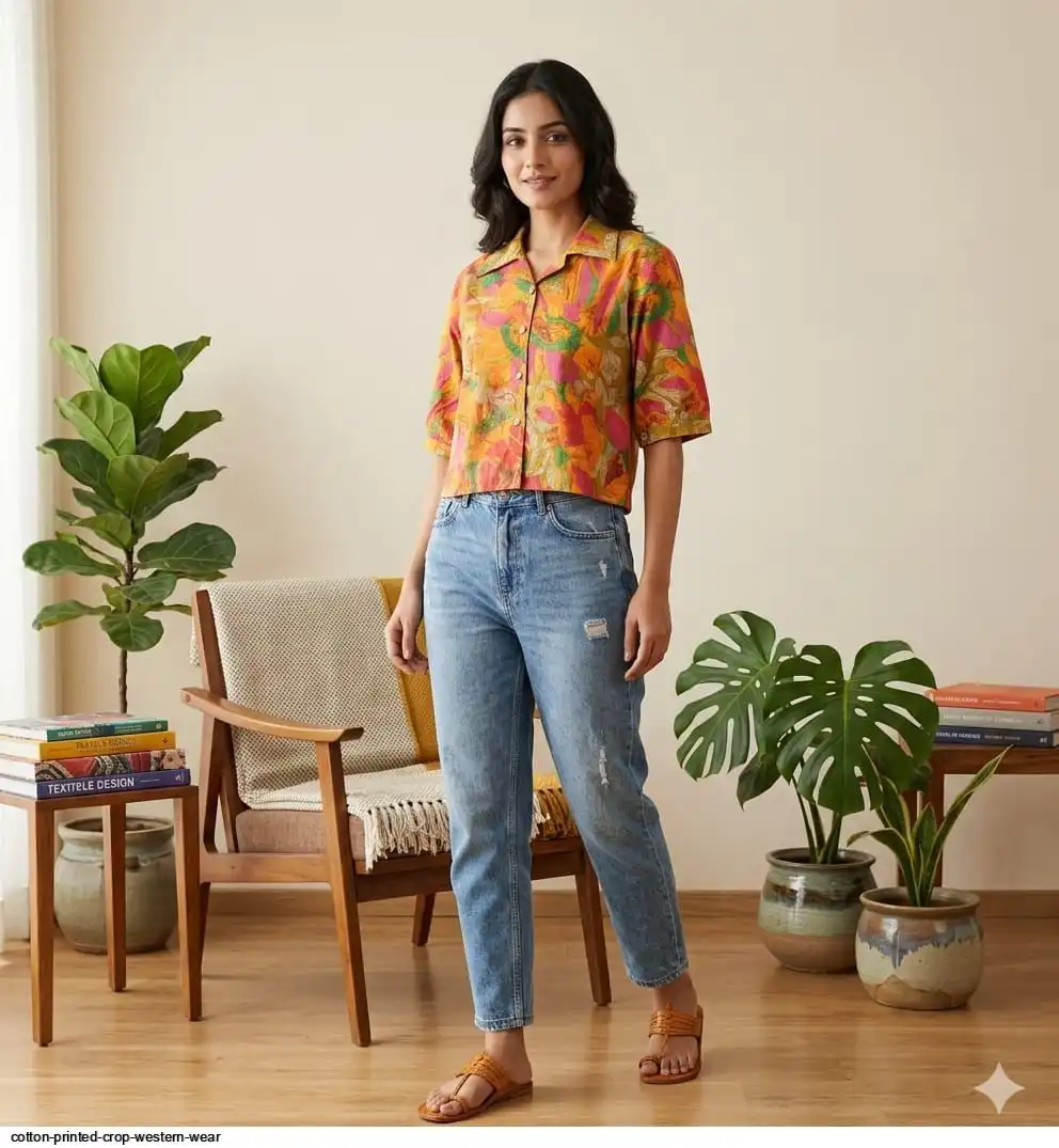 COTTON PRINTED CROP WESTERN WEAR 9