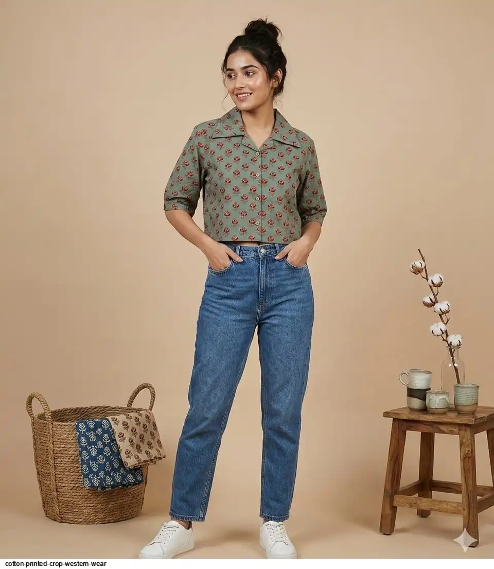 COTTON PRINTED CROP WESTERN WEAR 10