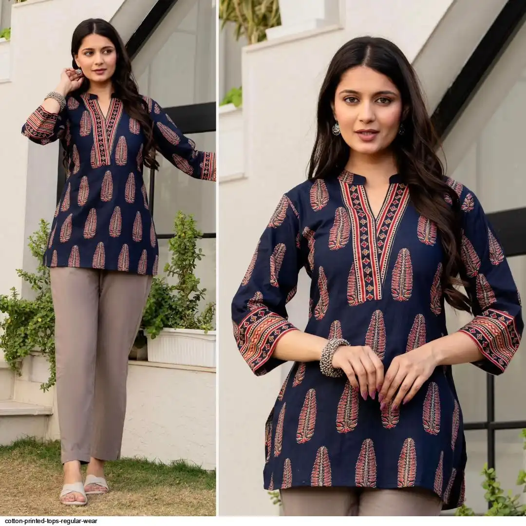 COTTON PRINTED TOPS REGULAR WEAR B