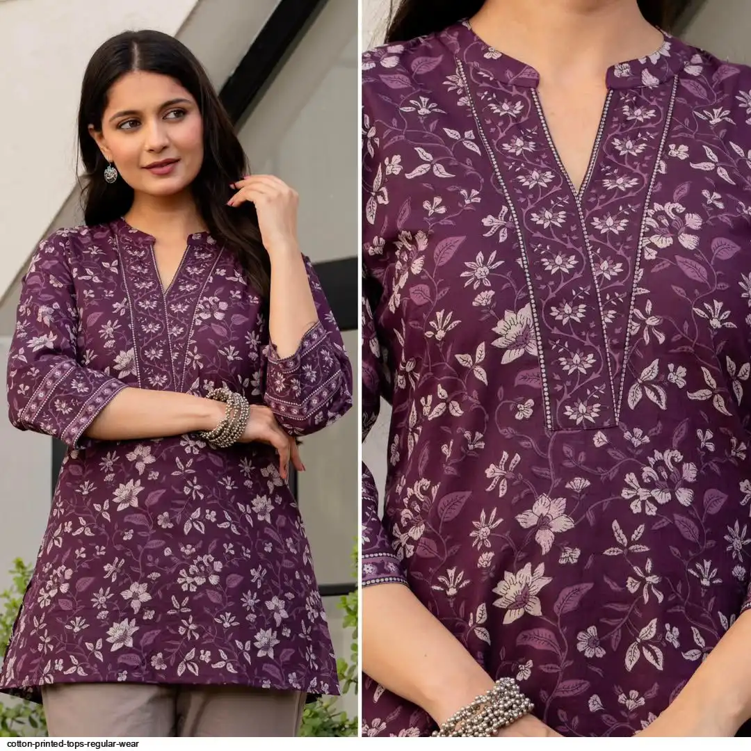 COTTON PRINTED TOPS REGULAR WEAR C