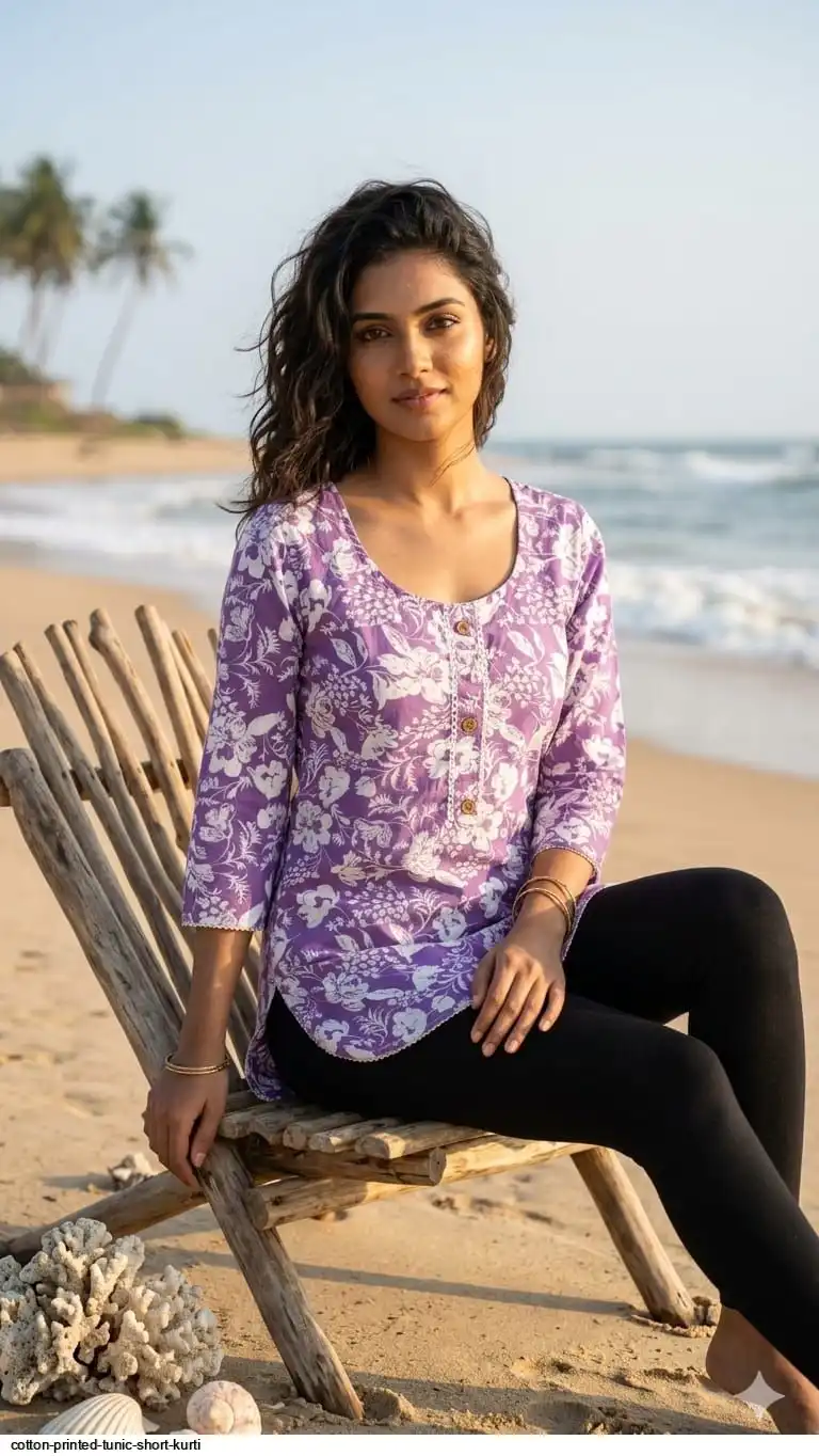 COTTON PRINTED TUNIC SHORT KURTI B